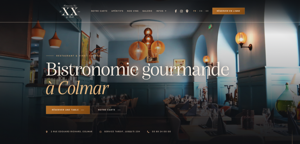 Le 20ème Colmar website designed by HDKN
