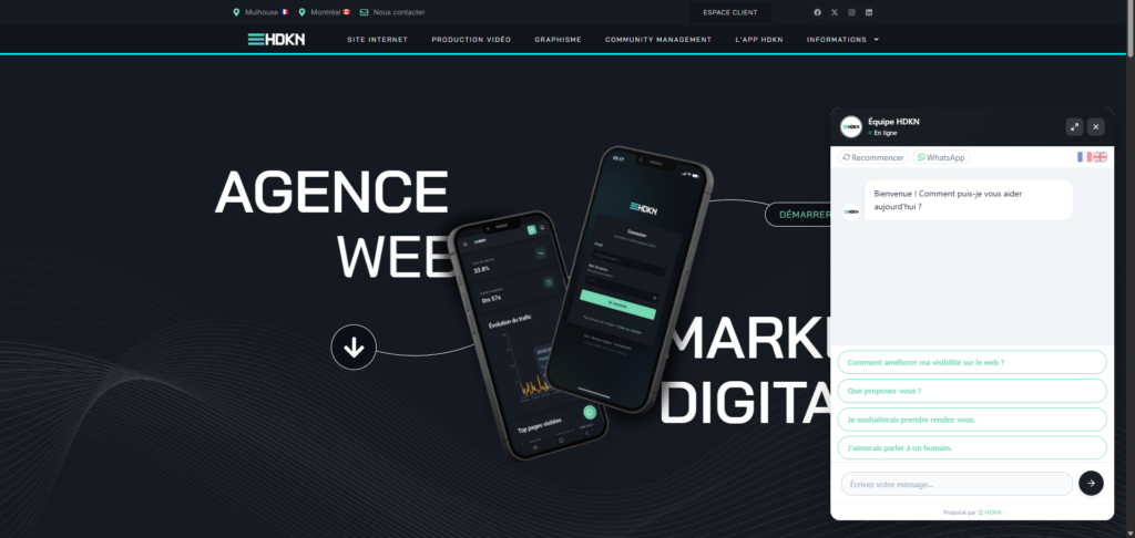 capture d'écran hdkn chatbot