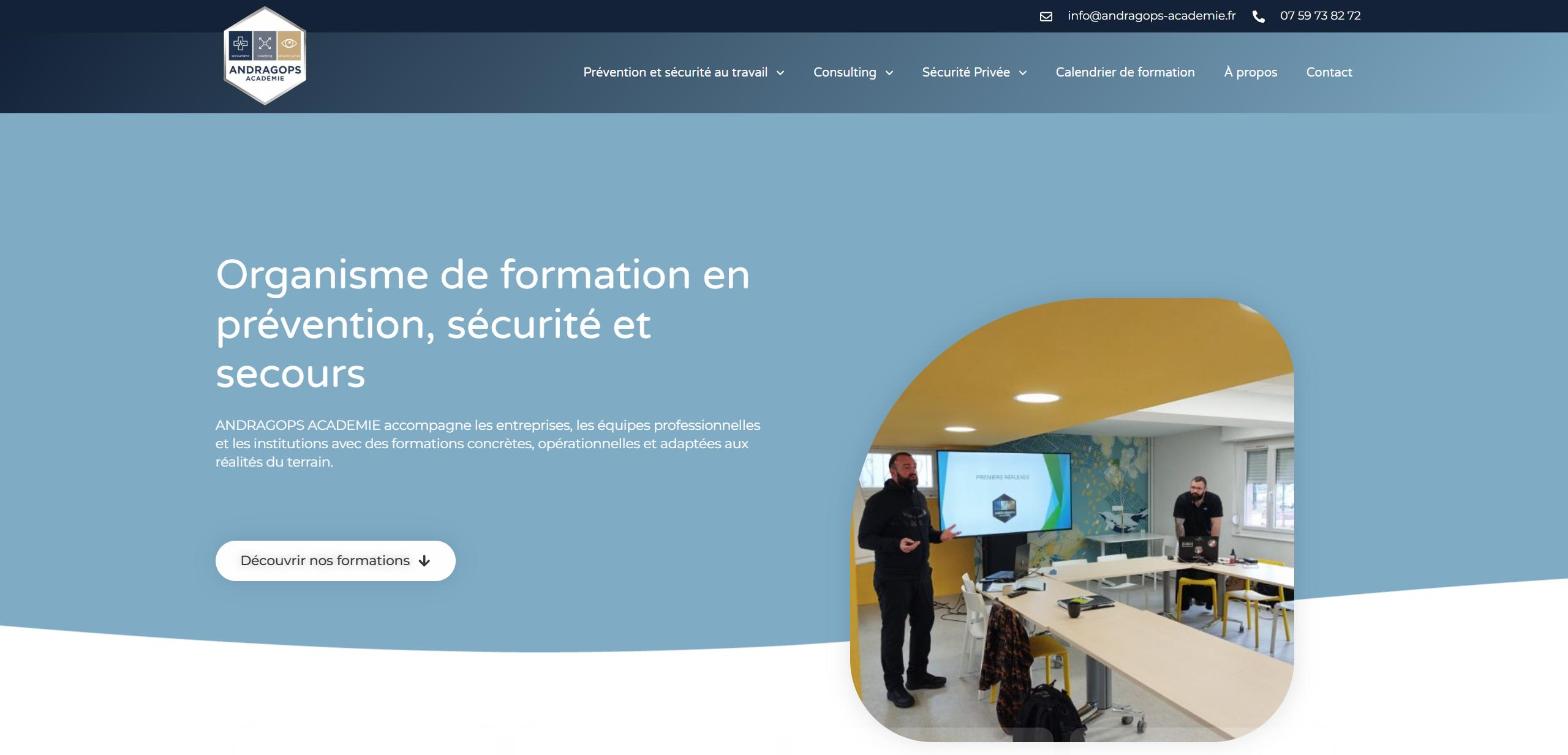 Site web Andragops Académie réalisé par HDKN