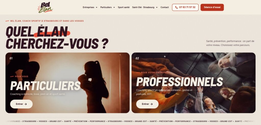 Site web Bel Élan réalisé par HDKN
