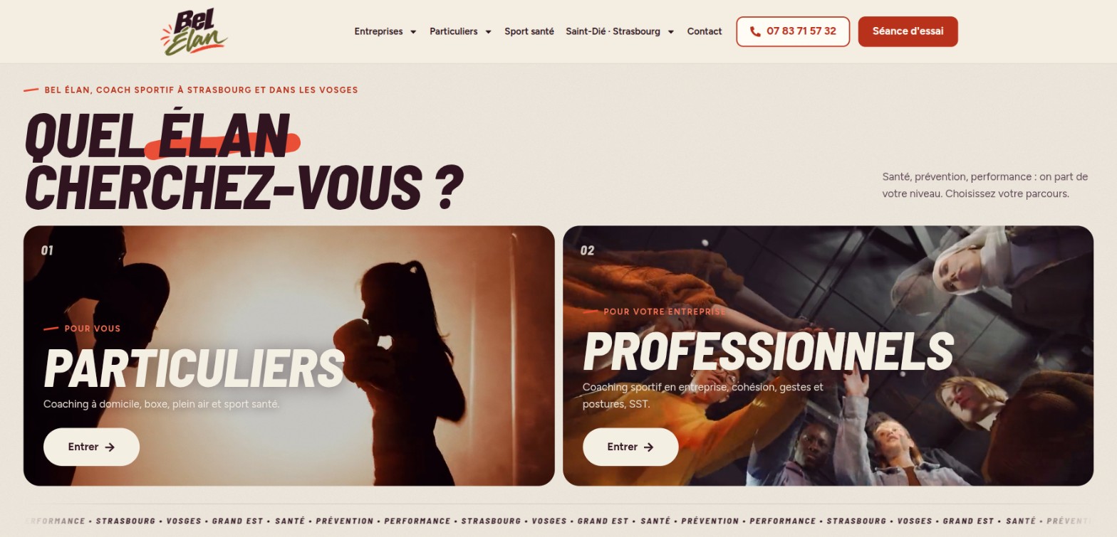 Site web Bel Élan réalisé par HDKN