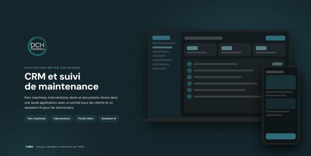 Application CRM DCH Technics réalisée par HDKN