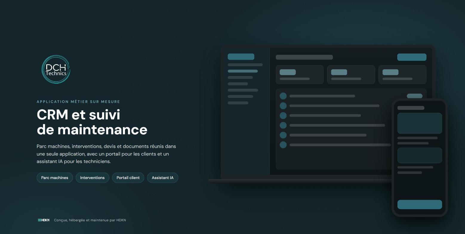 Application CRM DCH Technics réalisée par HDKN