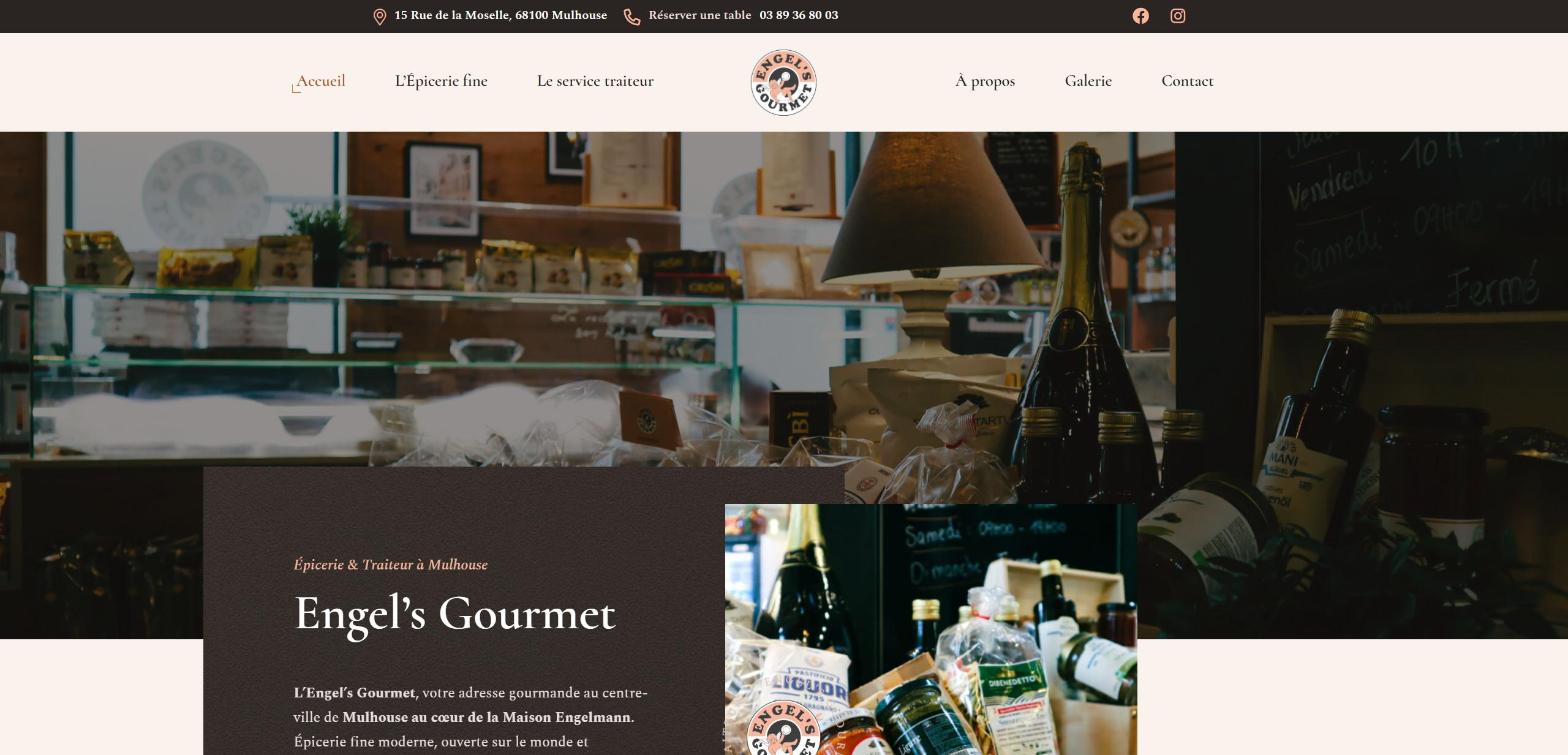 Site web Engel’s Gourmet réalisé par HDKN
