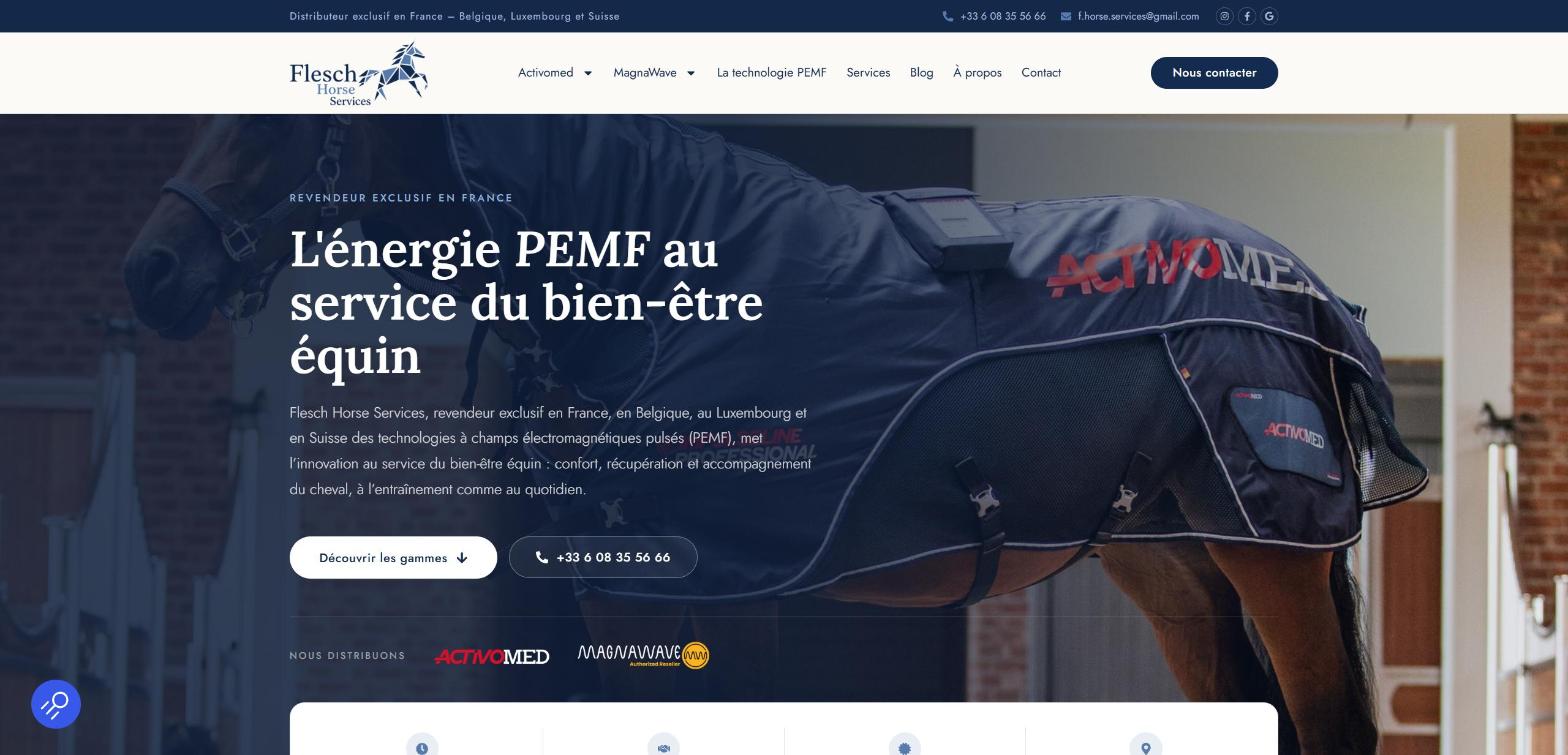 Site web Flesch Horse Services réalisé par HDKN