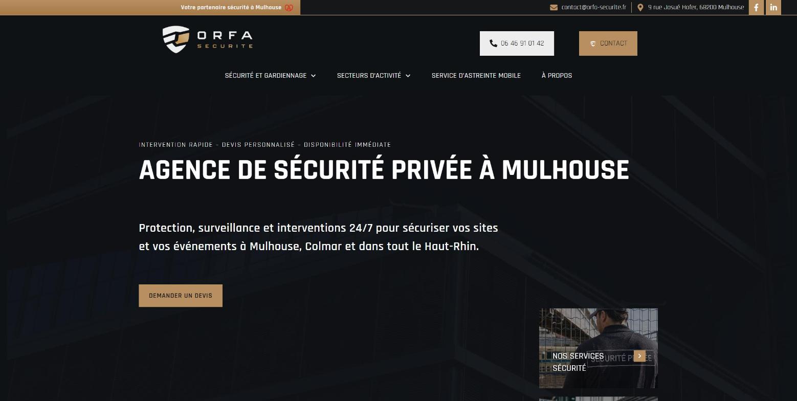 Site web ORFA Sécurité réalisé par HDKN