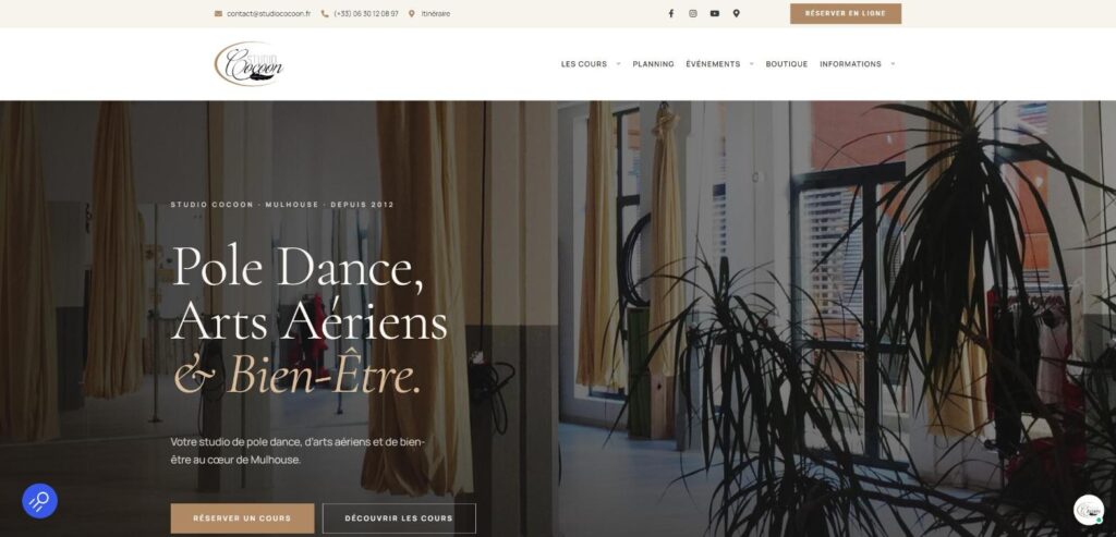 Site web Studio Cocoon réalisé par HDKN, version 2026
